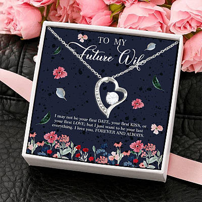Alternative view of Husband to My Future Wife I May Not Be Your First Date Your First Kiss Forever Love Pendant Necklace