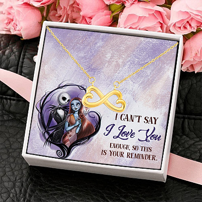 Alternative view of I Can't Say I Love You Enough So This Is Your Reminder Jack Before Christmas Infinity Heart Pendant Necklace
