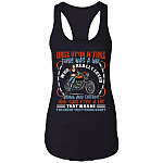 Once Upon A Time There Was A Girl Who Really Loved Riding and Tattoos Cotton Tank Top Tee - Ladies Racerback Tank, Black, Ladies Racerback Tank