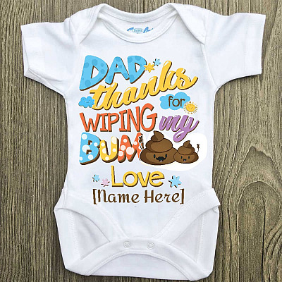 Alternative view of Personalized Dad Thanks for Wiping My Bum Baby Onesie - Baby Infant Bodysuit