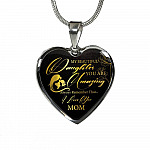 My Beautiful Daughter You Are Amazing Always Remember That I Love You From Mom Luxury Heart Pendant Necklace - Heart Luxury Necklace (Silver)