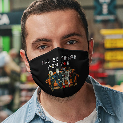 Alternative view of I'll Be There For You - Freddy Jason Michael Pennywise Horror Movies Washable Reusable Cloth Face Mask Cover
