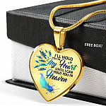 Dragonfly I'll Hold You in My Heart Until I Can Hold You in Heaven Memorial Gift - Heart Pendant Necklace - Heart Luxury Necklace (Gold Plated)