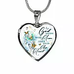 Butterfly God Has You In His Arms I Have You in My Heart Heart Pendant Necklace - Heart Luxury Necklace (Silver) Butterfly God Has You In His Arms I Have You in My Heart Heart Pendant Necklace - Heart Luxury Necklace (Silver)