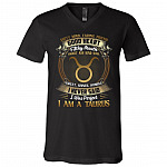 Taurus Dirty Mind Caring Friend Good Heart Filthy Mouth I Never Said I'm Perfect Zodiac T-Shirt - V Neck, Black, V-Neck T-Shirt