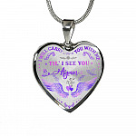 Wings I Will Carry You with Me Til' I See You Again Heart Pendant Necklace - Heart Luxury Necklace (Silver)