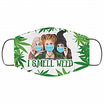 420 Hocus Pocus I Smell Weed Washable Reusable Custom - Printed Cloth Face Mask Cover, White, Cloth Face Cover – Medium/Large