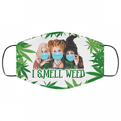 420 Hocus Pocus I Smell Weed Washable Reusable Custom - Printed Cloth Face Mask Cover, White, Cloth Face Cover – Medium/Large