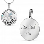 Personalized Hummingbird Sometimes I Just Look Up Smile And Say I Know That Was You Memorial Circle Pendant Necklace - Circle Luxury Necklace (Silver)