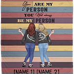 Personalized Bestie You Are My Person You Will Always Be My Person Blonde and Red Head Fleece - Premium Sherpa Blanket, White, Cozy Plush Fleece Blanket - 50x60
