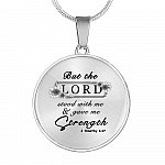 Sunflower But The Lord Stood With Me And Gave Me Strength Circle Pendant Necklace - Circle Luxury Necklace (Silver)