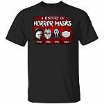 A History Of Horror Masks T-Shirt - Funny Halloween Shirt, Black, Unisex T-Shirt