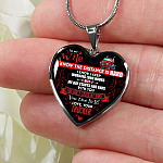 Trucker to My Wife I Know the Distance Is Hard I Know I Keep Working Long Hours Heart Pendant Necklace - Heart Luxury Necklace (Silver)