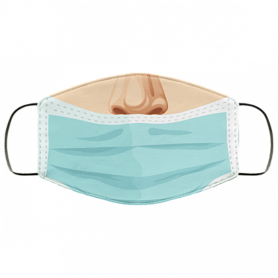 Idiot Uncovered Nose Washable Reusable Custom - Printed Cloth Face Mask Cover, White, Cloth Face Cover – Medium/Large