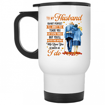 14 oz. White Travel Mug