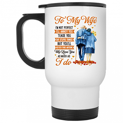 14 oz. White Travel Mug