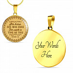 She Knew She Was Here For Such A Time As This Circle Pendant Necklace - Circle Luxury Necklace (Gold Plated)