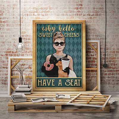 Alternative view of Breakfast Tiffany Why Hello Sweet Cheeks Gallery Vintage Framed Canvas Prints - Unframed Poster - Wall Art