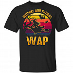 Witches And Potions WAP Funny Witch Halloween Vintage T-Shirt, Black, Unisex T-Shirt Witches And Potions WAP Funny Witch Halloween Vintage T-Shirt, Black, Unisex T-Shirt
