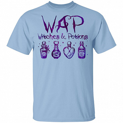 Witches And Potions WAP Funny Witch Halloween T-Shirt, Light Blue, Unisex T-Shirt