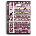 To My Girlfriend Never Forget That I Love You Gallery Wrapped Framed Canvas Prints - Unframed Poster, White, 0.75'' Framed Canvas