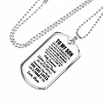 To My Son I Wish You The Strength To Face Challenges With Confidence Dog Tag Pendant Necklace - Dog Tag (Silver)