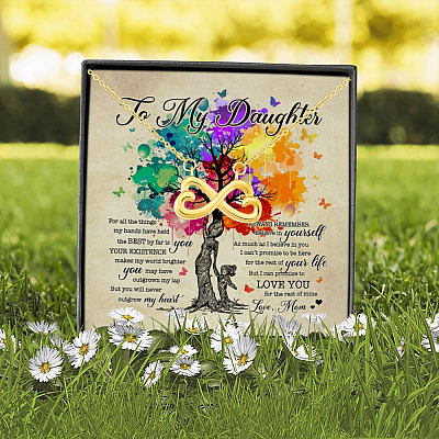 To My Daughter For All the Things My Hands Have Held The Best Is You from Mom Infinity Heart Necklace