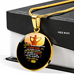 Dad to My Son Never Forget That I Love You I Can't Promise to Be Here Circle Pendant Necklace - Circle Luxury Necklace (Gold Plated)