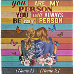 You Are My Person You Will Always Be My Person Bestie Fleece Blanket - Premium Sherpa Blanket - Woven Blanket, White, Cozy Plush Fleece Blanket - 50x60