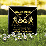 1Th. Zodiac Necklace Card Aquarius Infinity Heart Necklace (Gold) 2