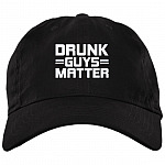 Drunk Guys Matter Funny Drinker Twill Cap - High-Profile Snapback - Trucker Hat, Black, Brushed Twill Dad Cap