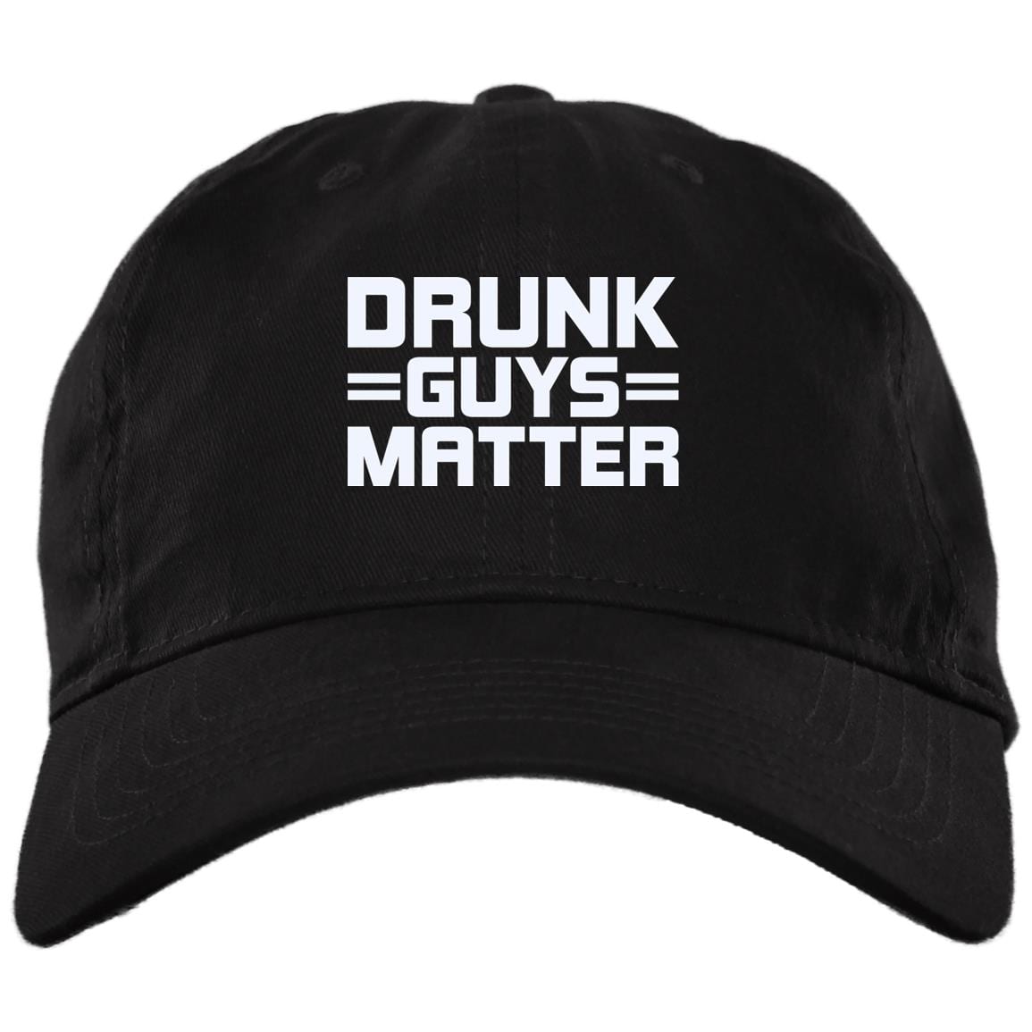 Drunk Guys Matter Funny Drinker Twill Cap - High-Profile Snapback - Trucker Hat, Black, Brushed Twill Dad Cap