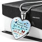 Butterfly I Had a Thousand Things Left to Say So I Still Talk to You Heart Pendant Necklace - Heart Luxury Necklace (Silver)