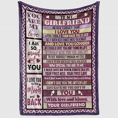 Alternative view of To My Girlfriend Never Forget That I Love You Fleece Blanket - Premium Sherpa Blanket - Woven Blanket