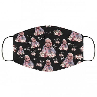 Leslie Jordan Well Shit Washable Reusable Custom - Printed Cloth Face Mask Cover, Black, Cloth Face Cover – Medium/Large