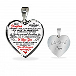 Mom To My Daughter Sometimes Its Hard To Find Words To Tell You How Much You Mean To Me Heart Pendant Necklace - Heart Luxury Necklace (Silver)