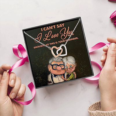 I Can't Say I Love You Enough So This Is Your Reminder Eternal Relationship Interlocking Hearts Pendant Necklace