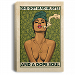 Sexy Girl She Got Mad Hustle and a Dope Soul Gallery Wrapped Framed Canvas Prints- Unframed Poster- Home Decor Wall Art, White, 0.75'' Framed Canvas