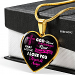Gifts from Husband to My Wife God Blessed the Broken Road That Led Me Straight to You Heart Pendant Necklace - Heart Luxury Necklace (Gold Plated)