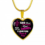 Gifts from Husband to My Wife God Blessed the Broken Road That Led Me Straight to You Heart Pendant Necklace - Heart Luxury Necklace (Gold Plated)