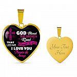 Gifts from Husband to My Wife God Blessed the Broken Road That Led Me Straight to You Heart Pendant Necklace - Heart Luxury Necklace (Gold Plated)