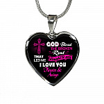 Gifts from Husband to My Wife God Blessed the Broken Road That Led Me Straight to You Heart Pendant Necklace - Heart Luxury Necklace (Silver)
