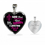 Gifts from Husband to My Wife God Blessed the Broken Road That Led Me Straight to You Heart Pendant Necklace - Heart Luxury Necklace (Silver)