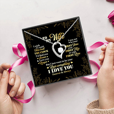 Alternative view of To My Wife Turn Back The Clock I'd Find You Sooner And Love You Longer Forever Love Pendant Necklace