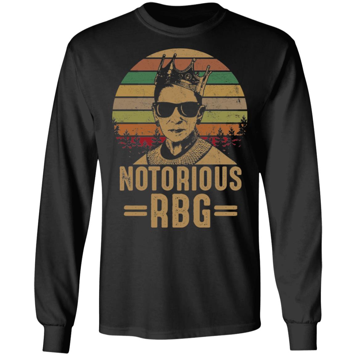 Notorious RBG Vintage Hoodie - Long Sleeve - Sweatshirt - RBG Feminism Shirt, Black, Long Sleeve