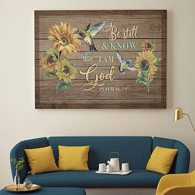 Alternative view of Be Still And Know That I Am God Gallery Wrapped Framed Canvas Prints - Unframed Poster - Home Decor Wall Art