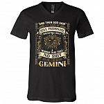 Gemini God Said Let There Be Sexy Passionate Irresistible Crazy Women So He Created Zodiac T-Shirt - V Neck, Black, V-Neck T-Shirt