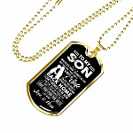 Mom to My Son Wherever Your Journey in Life May Take You I Pray You'll Always Be Safe Dog Tag Pendant Necklace - Dog Tag (Gold Plated)