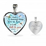 Dragonfly I Had a Thousand Things Left to Say So I Still Talk to You Heart Pendant Necklace - Heart Luxury Necklace (Silver)