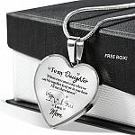 From Mom To My Daughter If There Ever Comes A Day When We Can't Be Together Luxury Heart Pendant Necklace - Heart Luxury Necklace (Silver)
